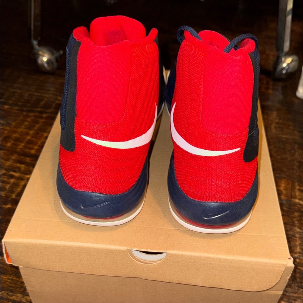 Nike Blue, Red and White High-Top Air Max Audacity Sneakers Size 17 - Picture 6 of 10